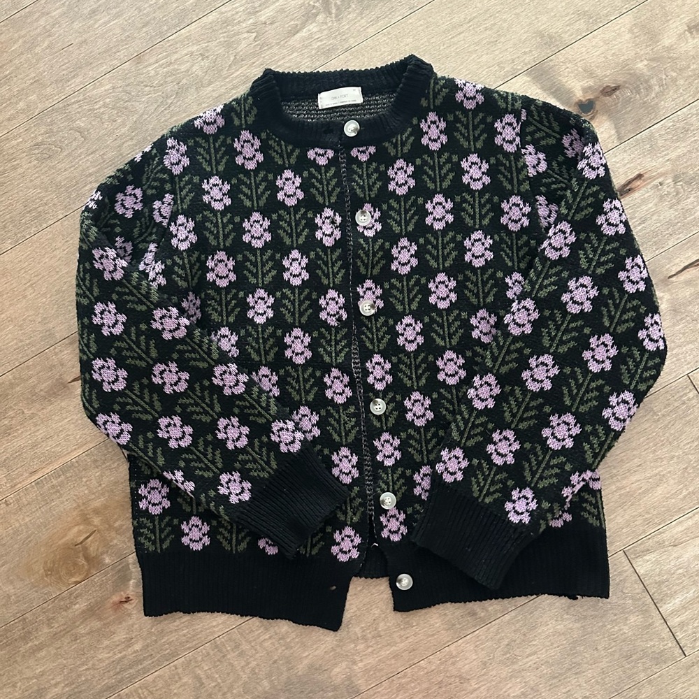 Oak and Fort Floral Knit Cardigan